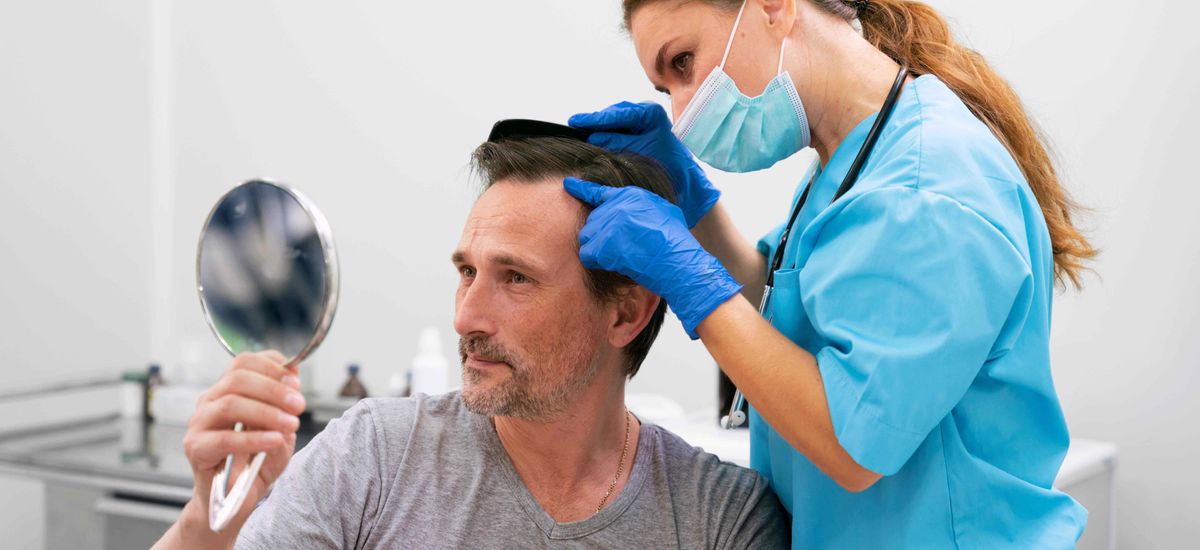 Consultando um dermatologista para problemas capilares